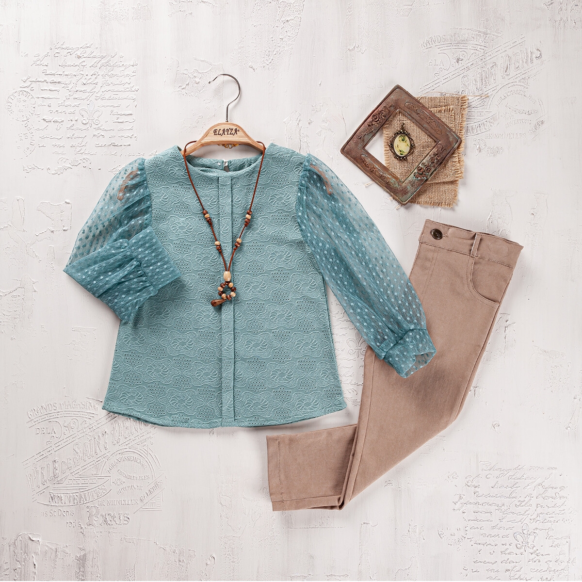 Girls' Suits - Toptan Kız Çocuk Bluz ve Pantolon Takımı 5-8 Yaş 2023-2268 - Brand: Elayza - Kids & Bby Clothes From TheBS Kids Turkey