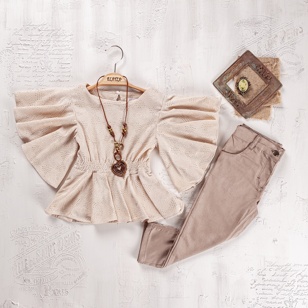 Girls' Suits - Toptan Kız Çocuk Bluz ve Pantolon Takımı 9-12 Yaş 2023-2265 - Brand: Elayza - Kids & Bby Clothes From TheBS Kids Turkey