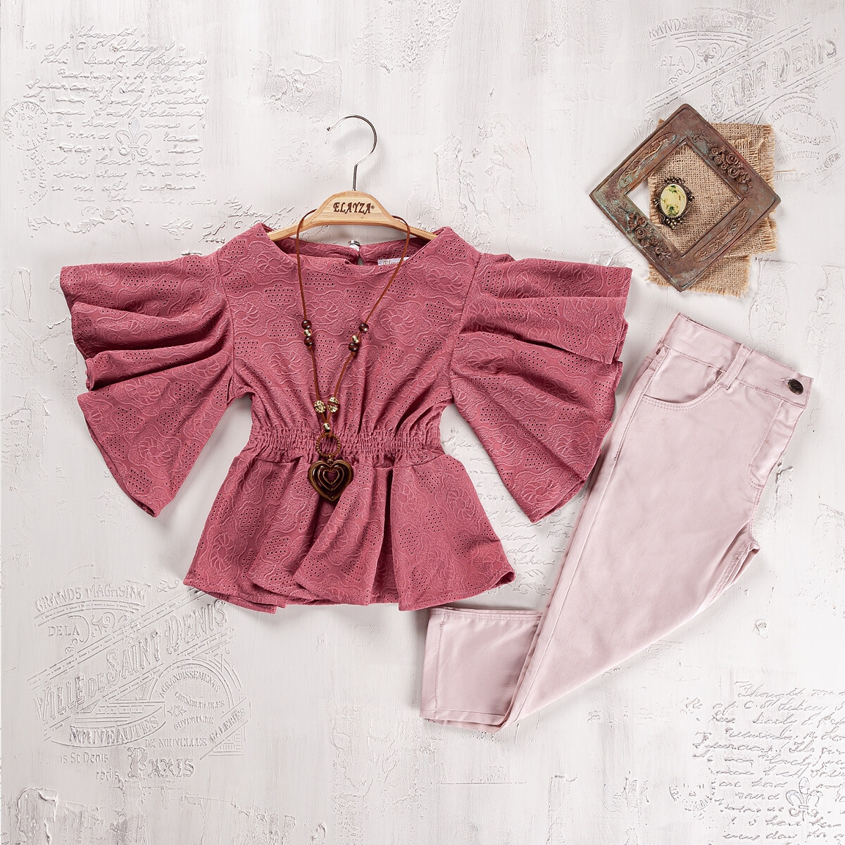 Girls’ Suits – Toptan Kız Çocuk Bluz ve Pantolon Takımı 9-12 Yaş 2023-2265 – Brand: Elayza – Kids & Bby Clothes From TheBS Kids Turkey