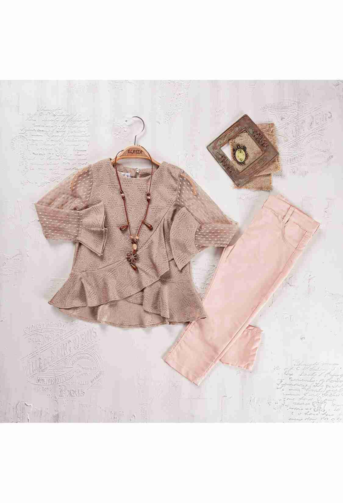 Girls' Suits - Toptan Kız Çocuk Bluz ve Pantolon Takımı 9-12 Yaş 2023-2267 - Brand: Elayza - Kids & Bby Clothes From TheBS Kids Turkey