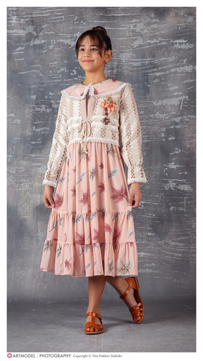 Girl's Dress - Toptan Kız Çocuk Bolerolu Elbise 9-12Y 1042-2378 - Brand: Tivido - Kids & Bby Clothes From TheBS Kids Turkey