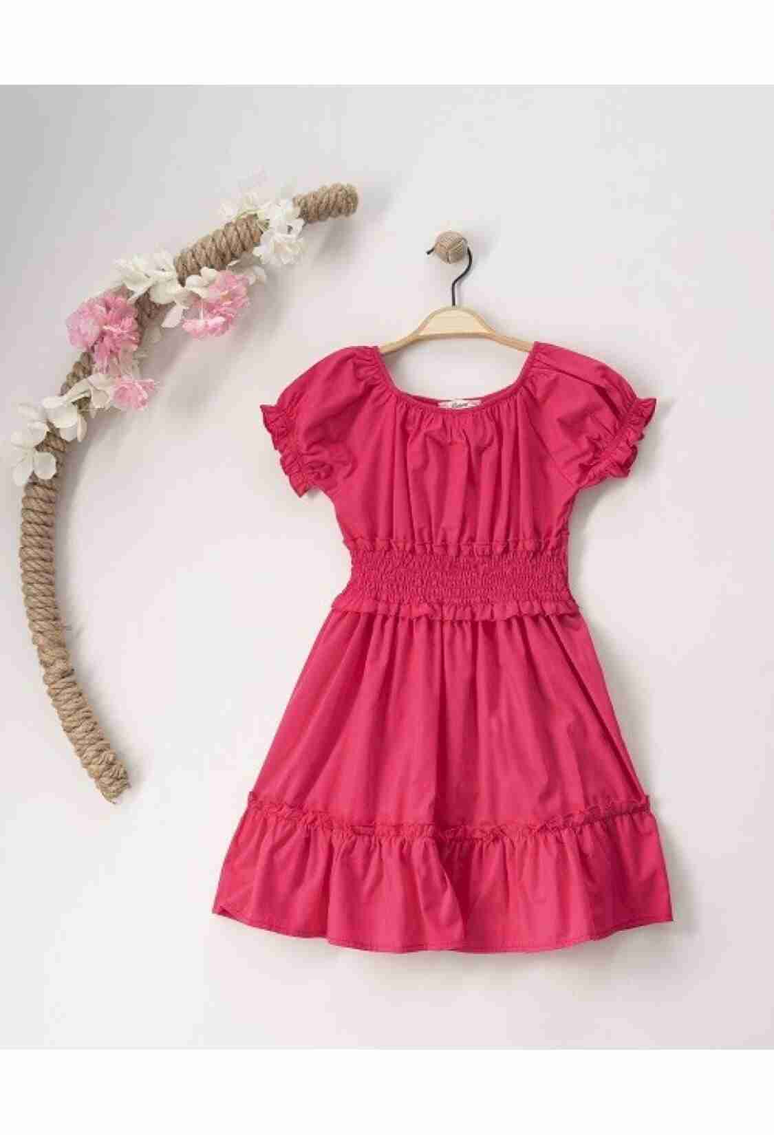 Girl's Dress - Toptan Kız Çocuk Büzgülü Elbise 7-10Y 1016-23121 - Brand: Büşra Bebe - Kids & Bby Clothes From TheBS Kids Turkey