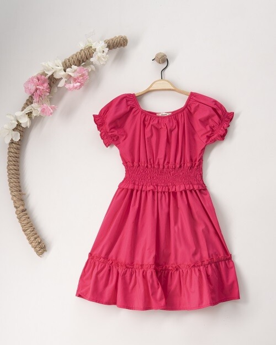 Girl's Dress - Toptan Kız Çocuk Büzgülü Elbise 7-10Y 1016-23121 - Brand: Büşra Bebe - Kids & Bby Clothes From TheBS Kids Turkey
