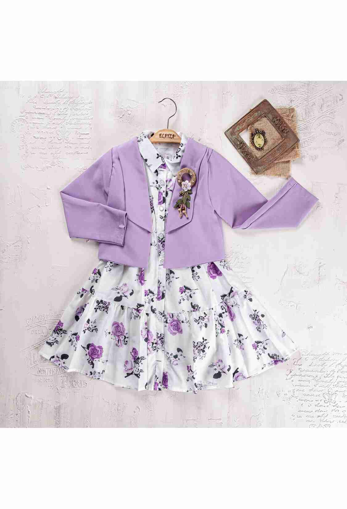 Girls' Suits - Toptan Kız Çocuk Ceket ve Elbise Takımı 5-8Y 2023-2203 - Brand: Elayza - Kids & Bby Clothes From TheBS Kids Turkey