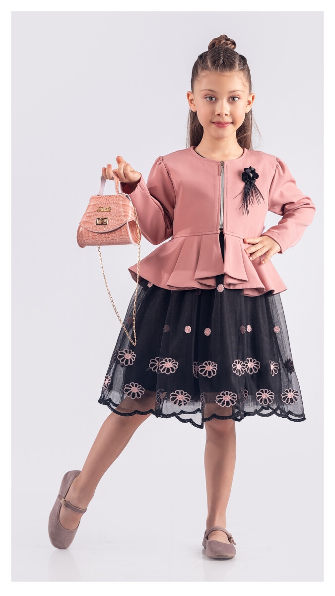 Girl's Dress - Toptan Kız Çocuk Ceketli Çantalı Elbise 6-12Y 1042-2549 - Brand: Tivido - Kids & Bby Clothes From TheBS Kids Turkey