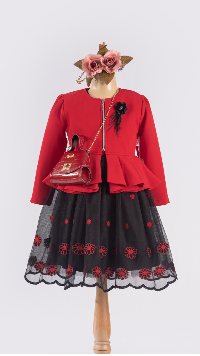 Girl’s Dress – Toptan Kız Çocuk Ceketli Çantalı Elbise 6-12Y 1042-2549 – Brand: Tivido – Kids & Bby Clothes From TheBS Kids Turkey