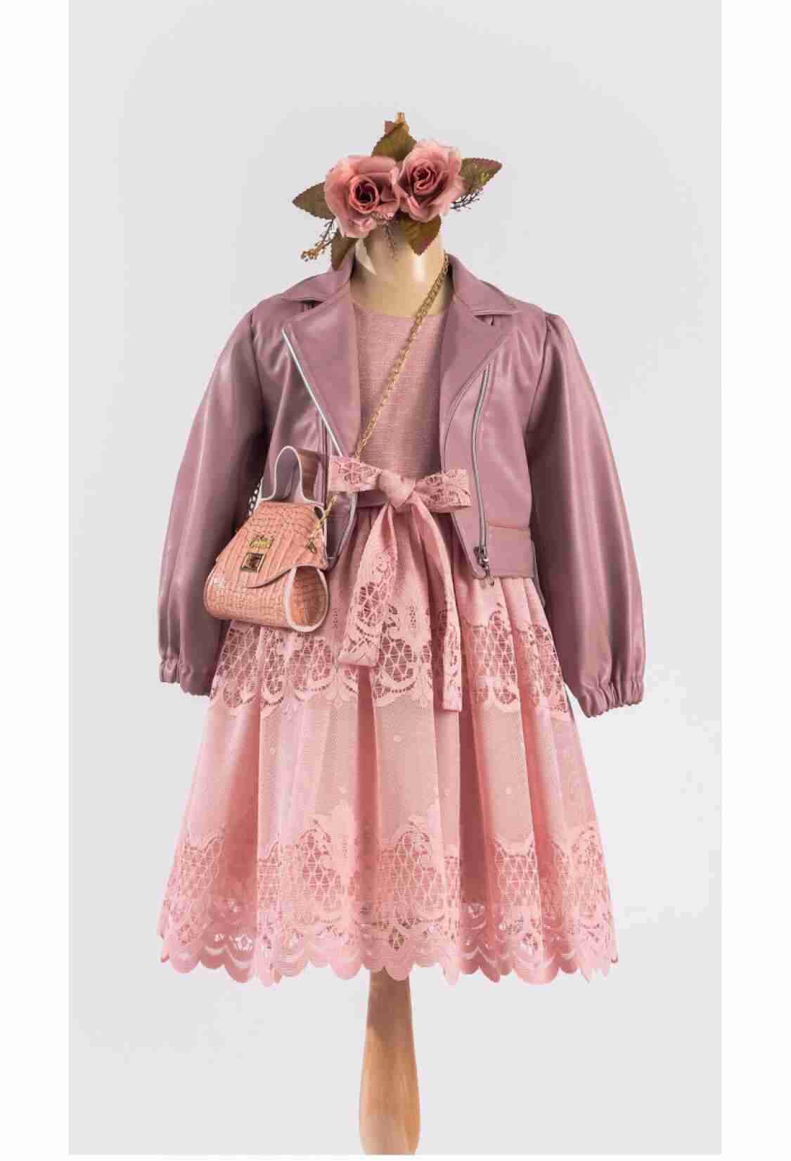 Girl's Dress - Toptan Kız Çocuk Ceketli Çantalı Elbise 6-12Y 1042-2557 - Brand: Tivido - Kids & Bby Clothes From TheBS Kids Turkey