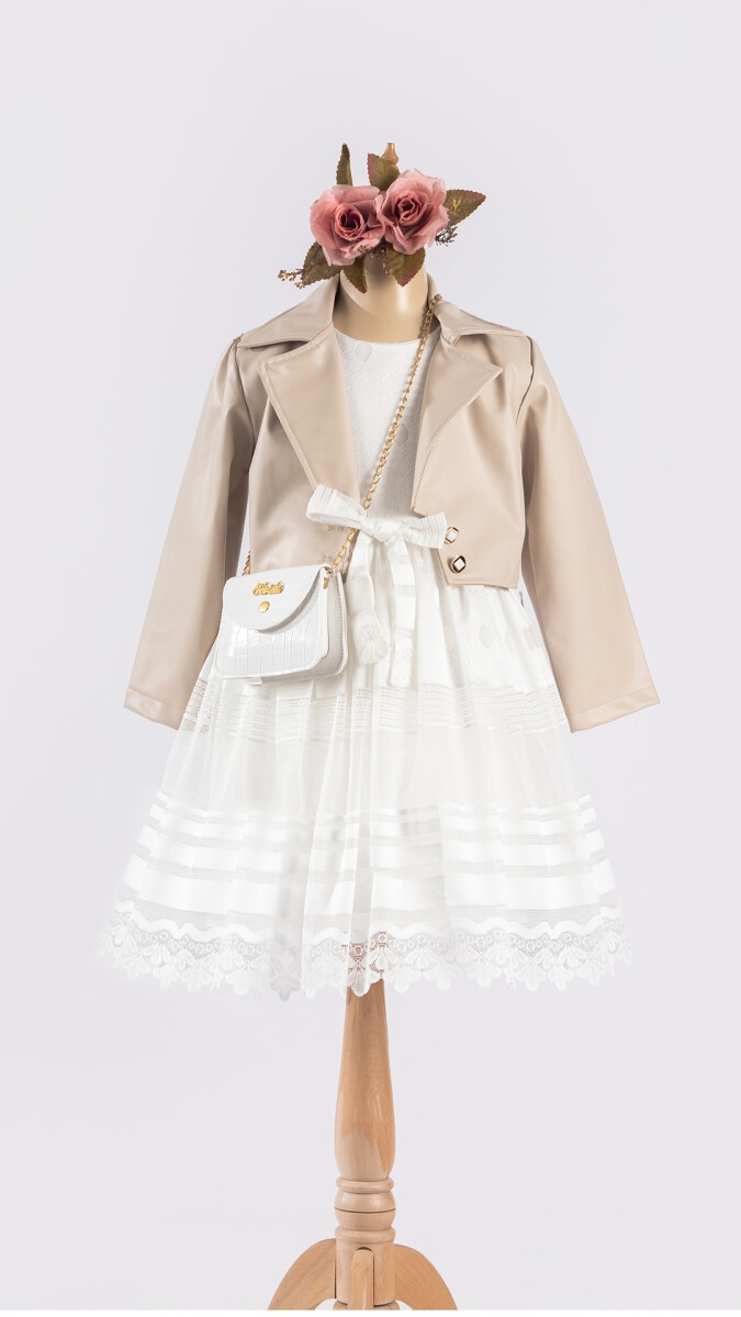 Girl’s Dress – Toptan Kız Çocuk Ceketli Çantalı Elbise 6-12Y 1042-2558 – Brand: Tivido – Kids & Bby Clothes From TheBS Kids Turkey