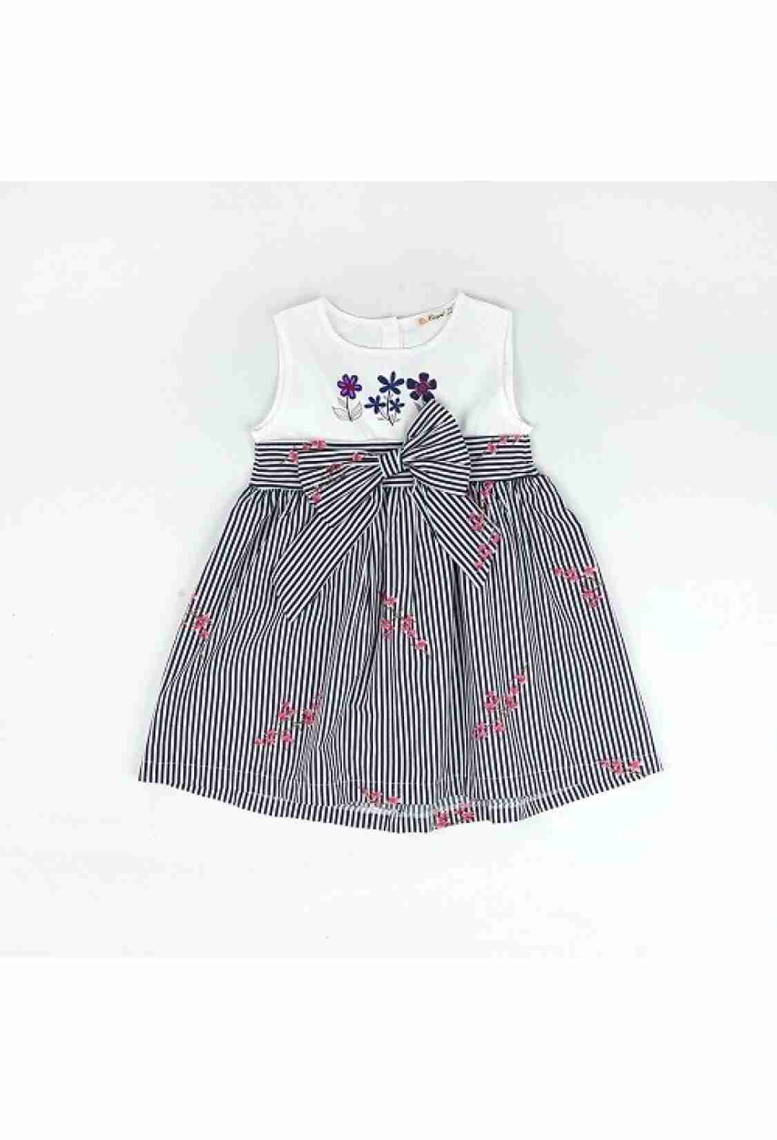 Girl's Dress - Toptan Kız Çocuk Çizgili Elbise 3-6Y 1016-23165 - Brand: Büşra Bebe - Kids & Bby Clothes From TheBS Kids Turkey
