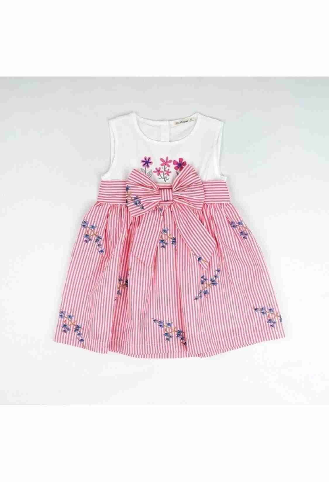 Girl's Dress - Toptan Kız Çocuk Çizgili Elbise 3-6Y 1016-23165 - Brand: Büşra Bebe - Kids & Bby Clothes From TheBS Kids Turkey
