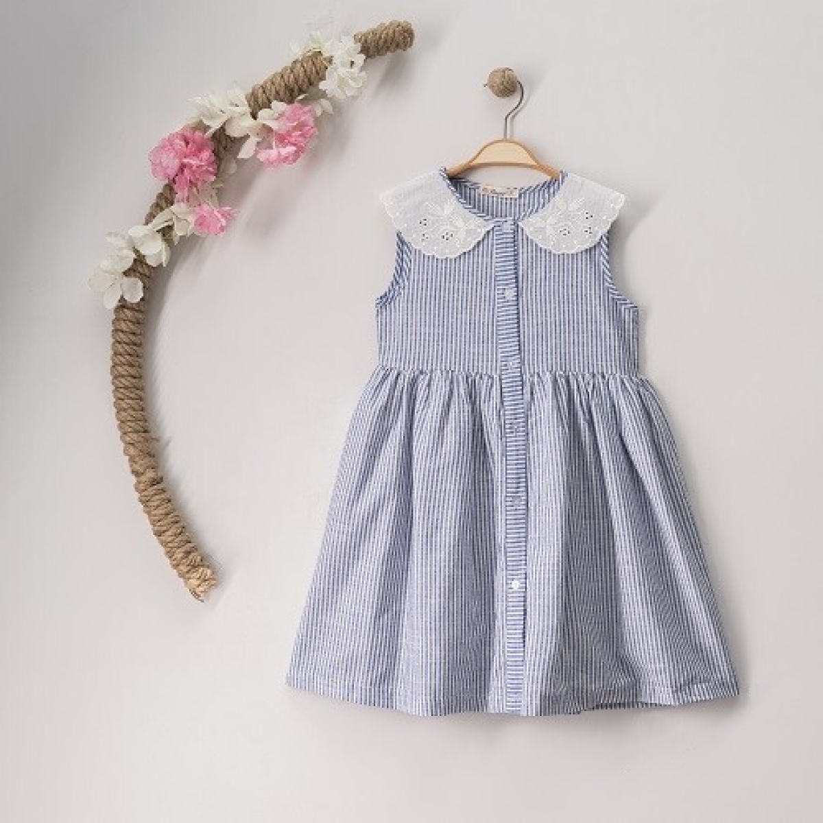 Girl's Dress - Toptan Kız Çocuk Çizgili Elbise 7-10Y 1016-23105 - Brand: Büşra Bebe - Kids & Bby Clothes From TheBS Kids Turkey