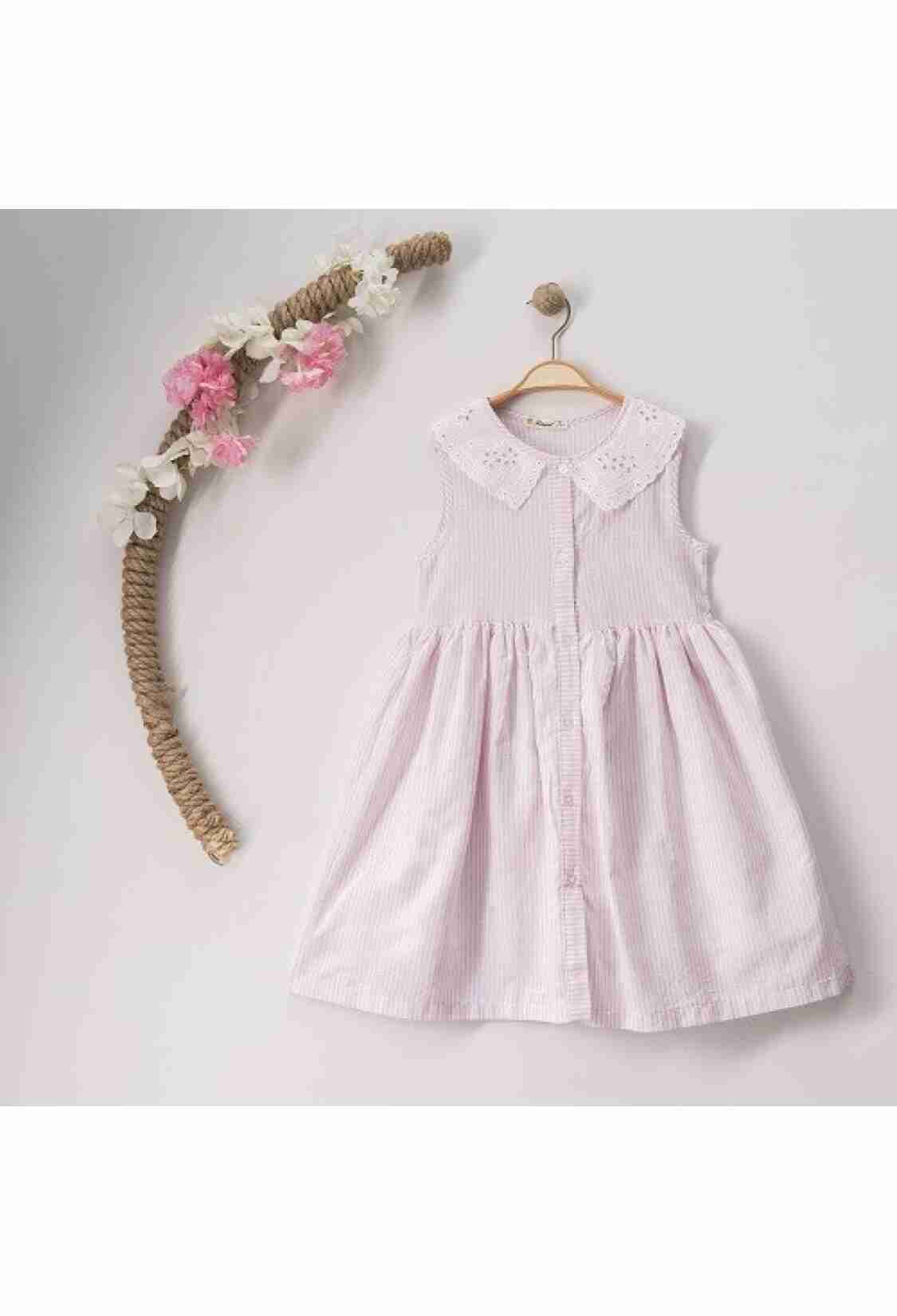 Girl's Dress - Toptan Kız Çocuk Çizgili Elbise 7-10Y 1016-23105 - Brand: Büşra Bebe - Kids & Bby Clothes From TheBS Kids Turkey