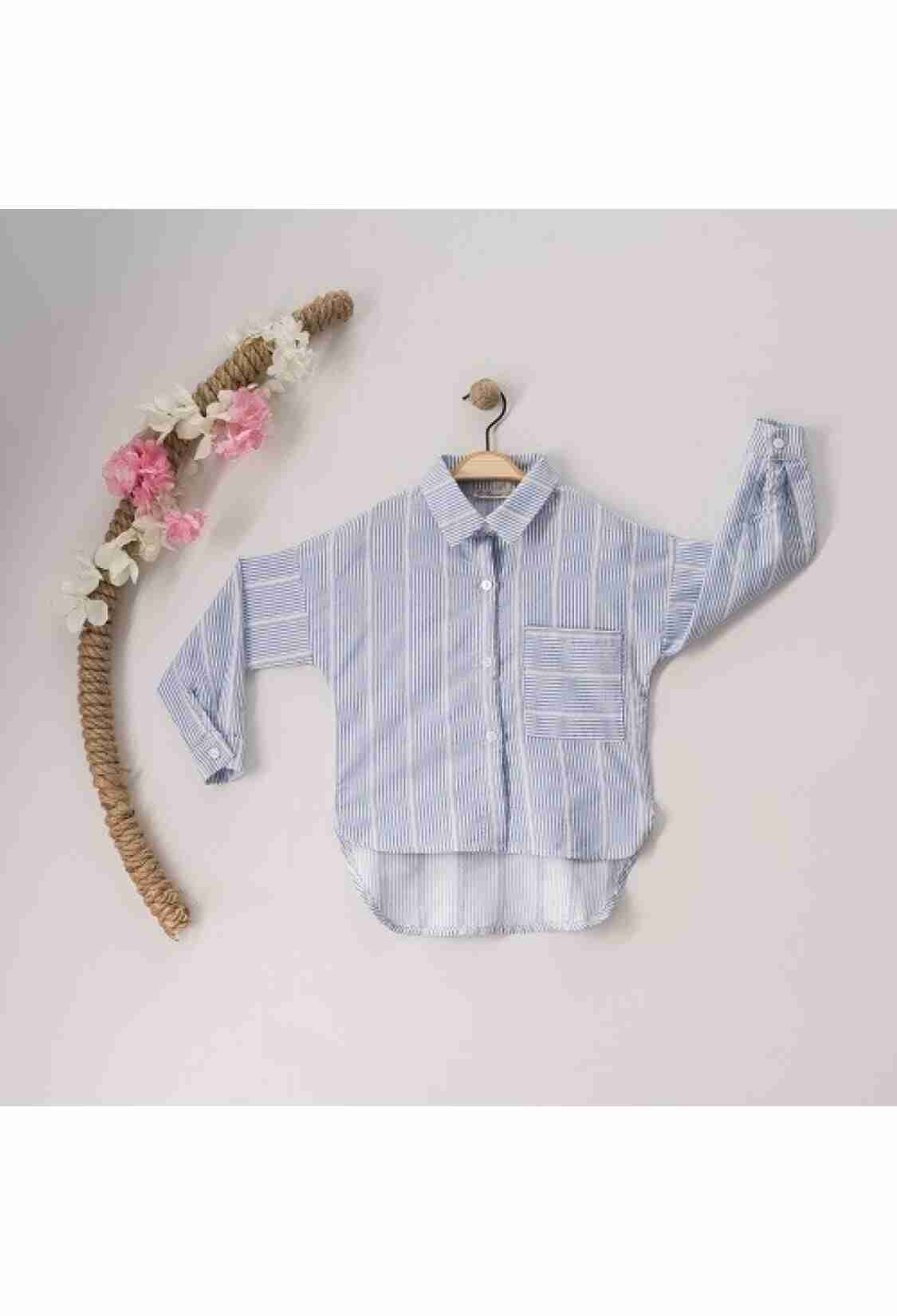 Girl's Shirt - Toptan Kız Çocuk Çizgili Gömlek 7-10Y 1016-23158 - Brand: Büşra Bebe - Kids & Bby Clothes From TheBS Kids Turkey