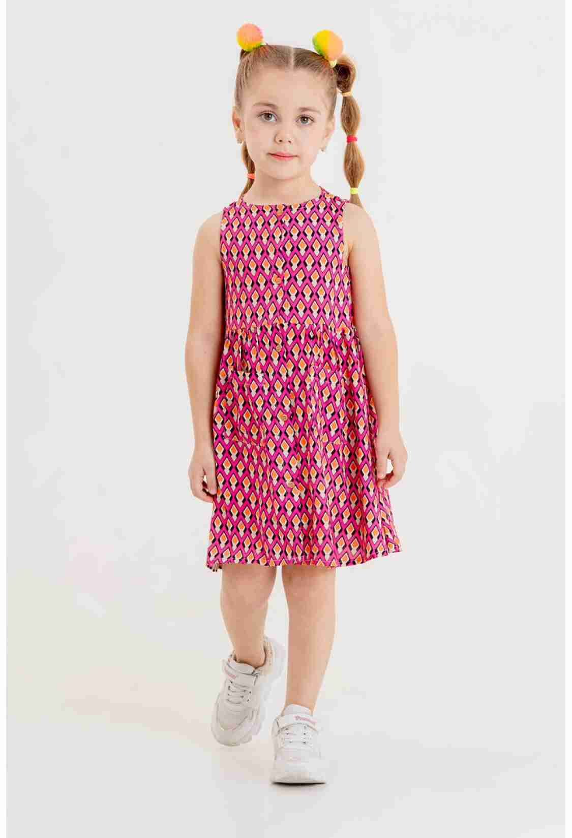 Girl's Dress - Toptan Kız Çocuk Desenli Elbise 2-5Y 1099-1297 - Brand: Tuffy - Kids & Bby Clothes From TheBS Kids Turkey