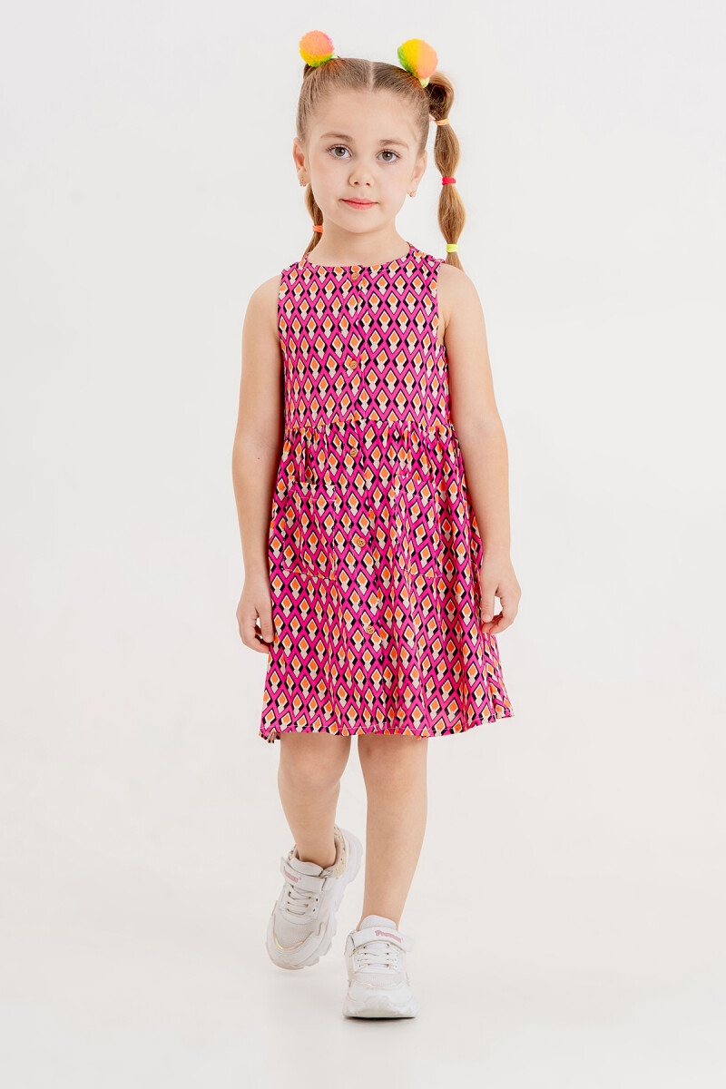 Girl's Dress - Toptan Kız Çocuk Desenli Elbise 2-5Y 1099-1297 - Brand: Tuffy - Kids & Bby Clothes From TheBS Kids Turkey