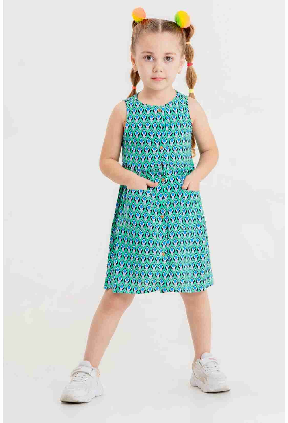 Girl's Dress - Toptan Kız Çocuk Desenli Elbise 2-5Y 1099-1297 - Brand: Tuffy - Kids & Bby Clothes From TheBS Kids Turkey