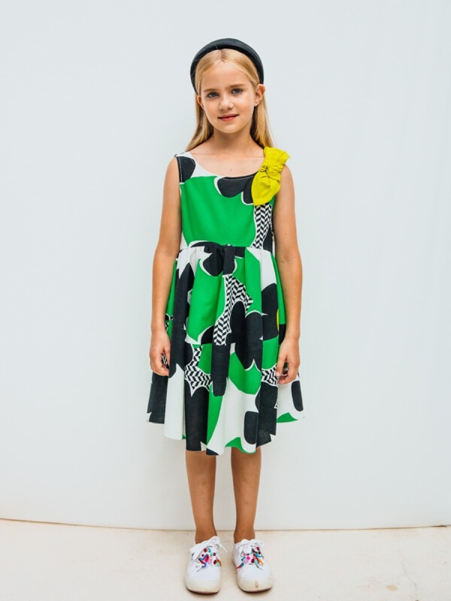 Girl's Dress - Toptan Kız Çocuk Desenli Elbise 4-12Y 1083-DSL0178 - Brand: Sheshe - Kids & Bby Clothes From TheBS Kids Turkey