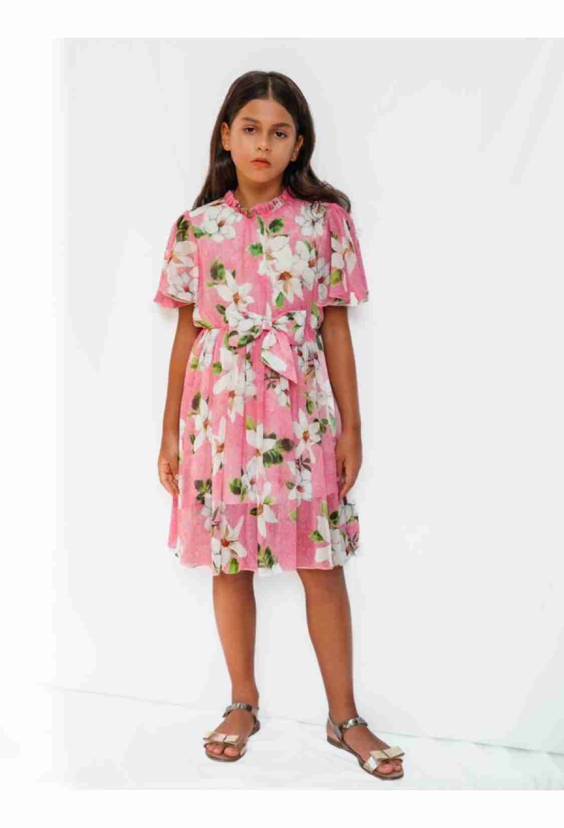 Girl's Dress - Toptan Kız Çocuk Desenli Elbise 4-12Y 1083-DSL0194 - Brand: Sheshe - Kids & Bby Clothes From TheBS Kids Turkey