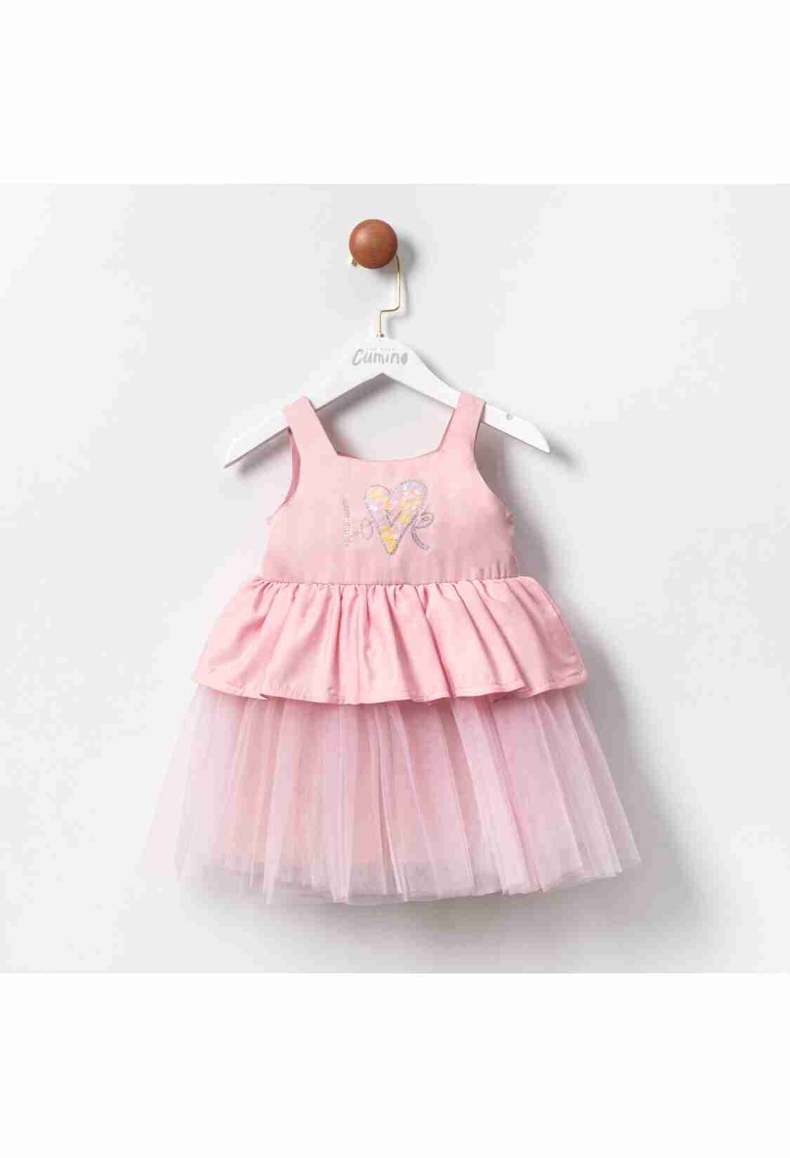 Girl's Dress - Toptan Kız Çocuk Elbise 2-5Y 1014-CMN3448 - Brand: Cumino - Kids & Bby Clothes From TheBS Kids Turkey