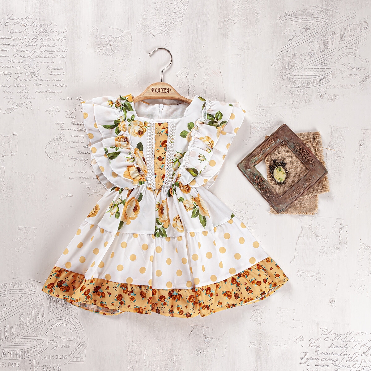 Girl's Dress - Toptan Kız Çocuk Elbise 2-5Y 2023-2207 - Brand: Elayza - Kids & Bby Clothes From TheBS Kids Turkey