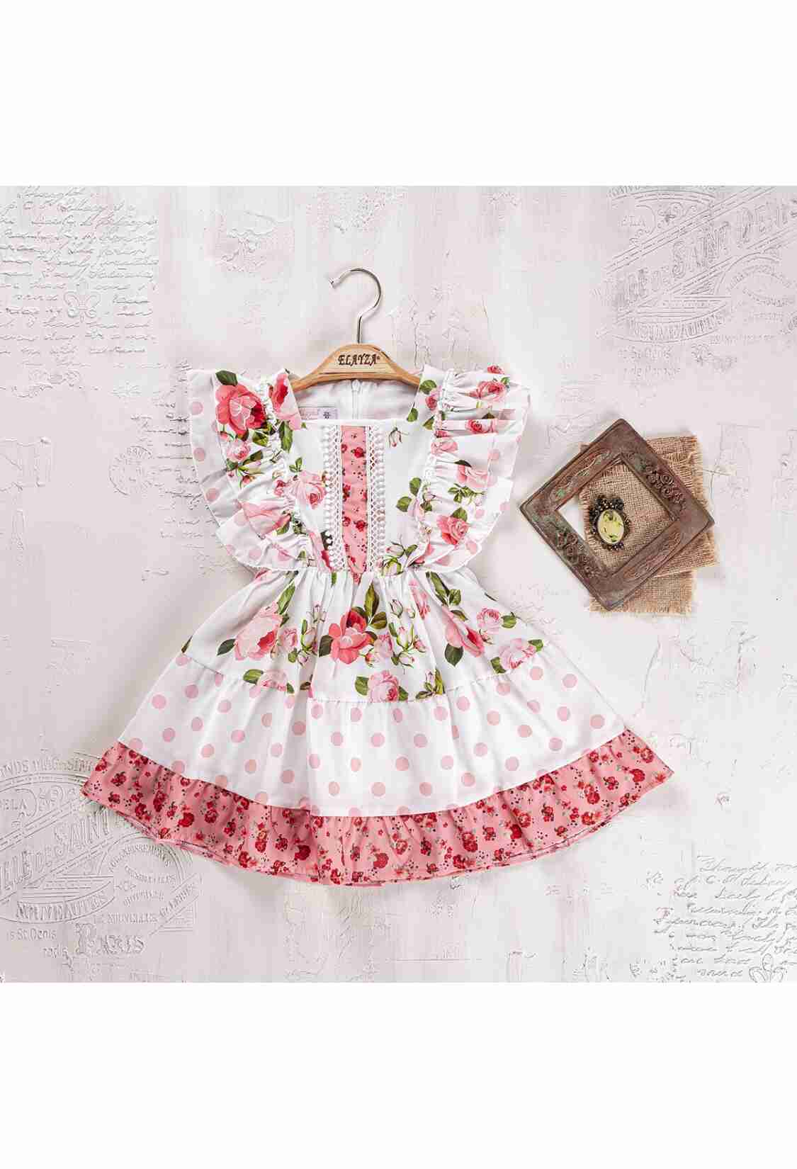 Girl's Dress - Toptan Kız Çocuk Elbise 2-5Y 2023-2207 - Brand: Elayza - Kids & Bby Clothes From TheBS Kids Turkey