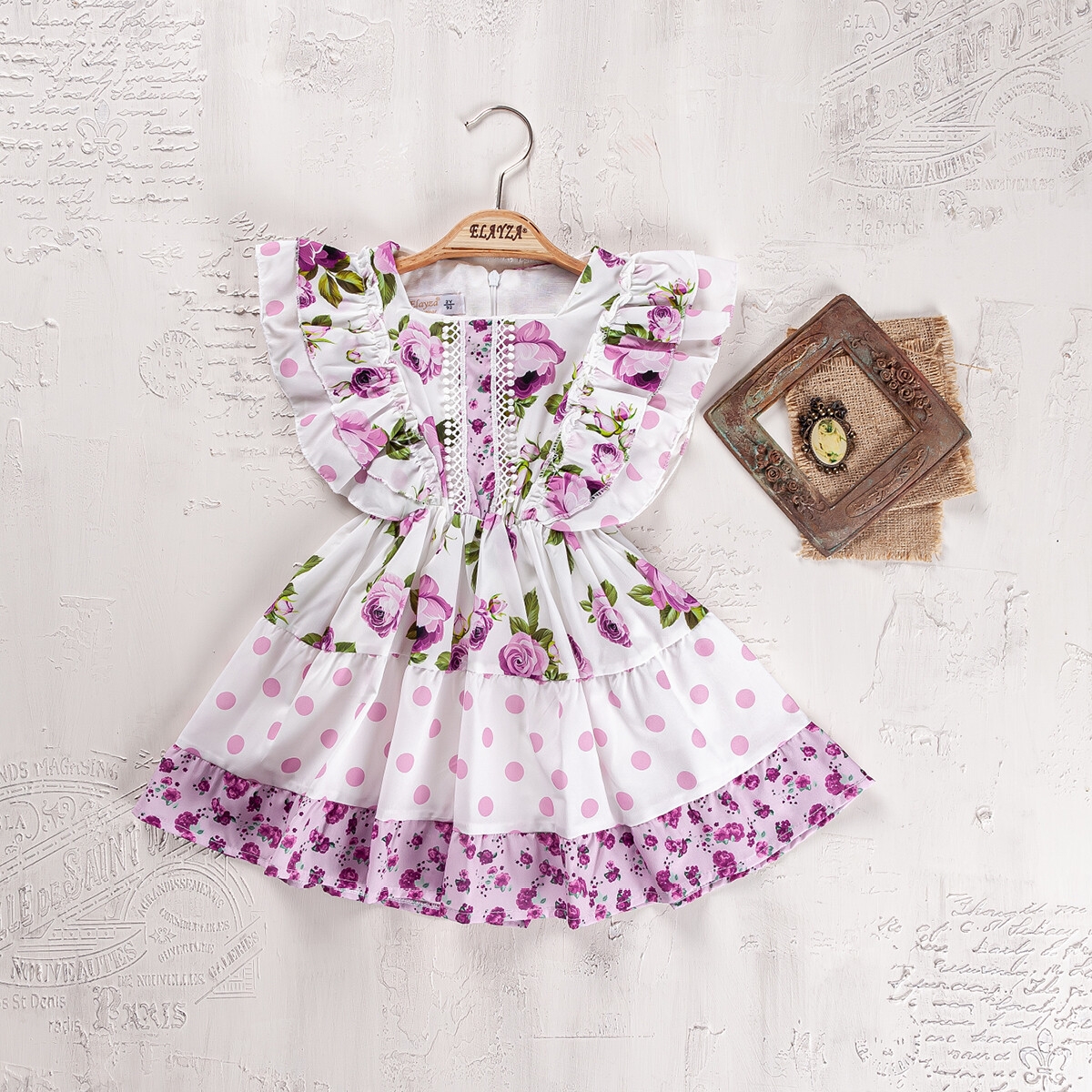 Girl's Dress - Toptan Kız Çocuk Elbise 2-5Y 2023-2207 - Brand: Elayza - Kids & Bby Clothes From TheBS Kids Turkey