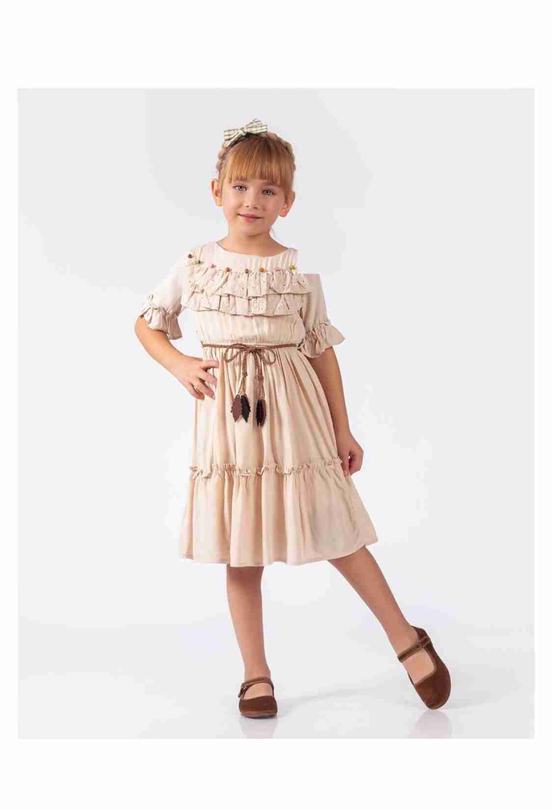 Girl's Dress - Toptan Kız Çocuk Elbise 5-8Y 2023-2236 - Brand: Elayza - Kids & Bby Clothes From TheBS Kids Turkey