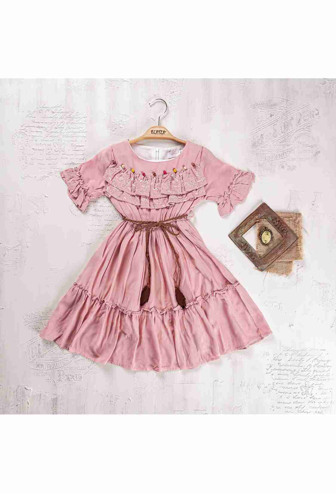 Girl's Dress - Toptan Kız Çocuk Elbise 5-8Y 2023-2236 - Brand: Elayza - Kids & Bby Clothes From TheBS Kids Turkey