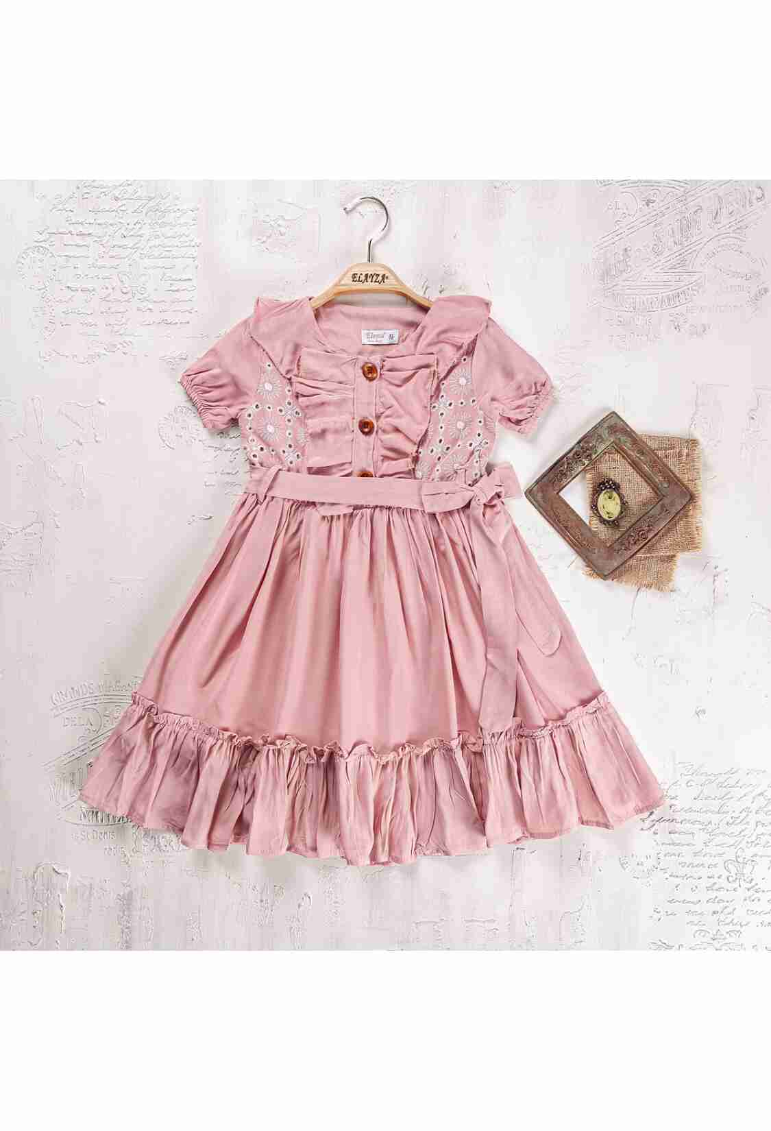 Girl's Dress - Toptan Kız Çocuk Elbise 5-8Y 2023-2242 - Brand: Elayza - Kids & Bby Clothes From TheBS Kids Turkey
