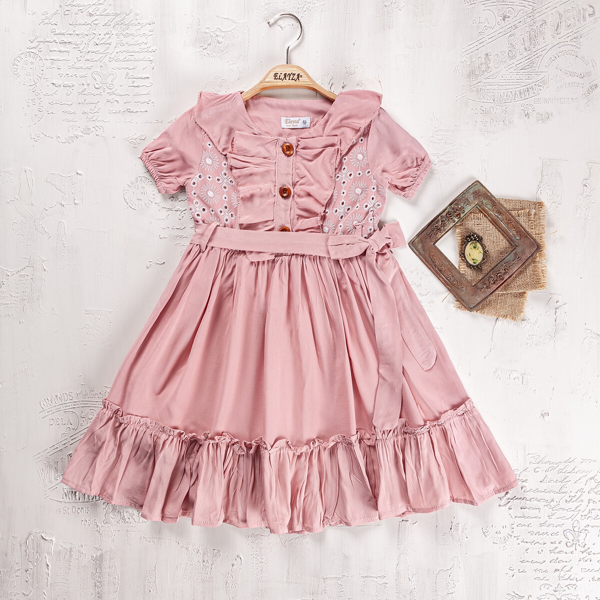 Girl's Dress - Toptan Kız Çocuk Elbise 5-8Y 2023-2242 - Brand: Elayza - Kids & Bby Clothes From TheBS Kids Turkey