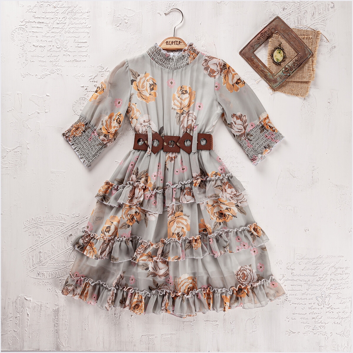 Girl's Dress - Toptan Kız Çocuk Elbise 5-8Y 2023-2311 - Brand: Elayza - Kids & Bby Clothes From TheBS Kids Turkey