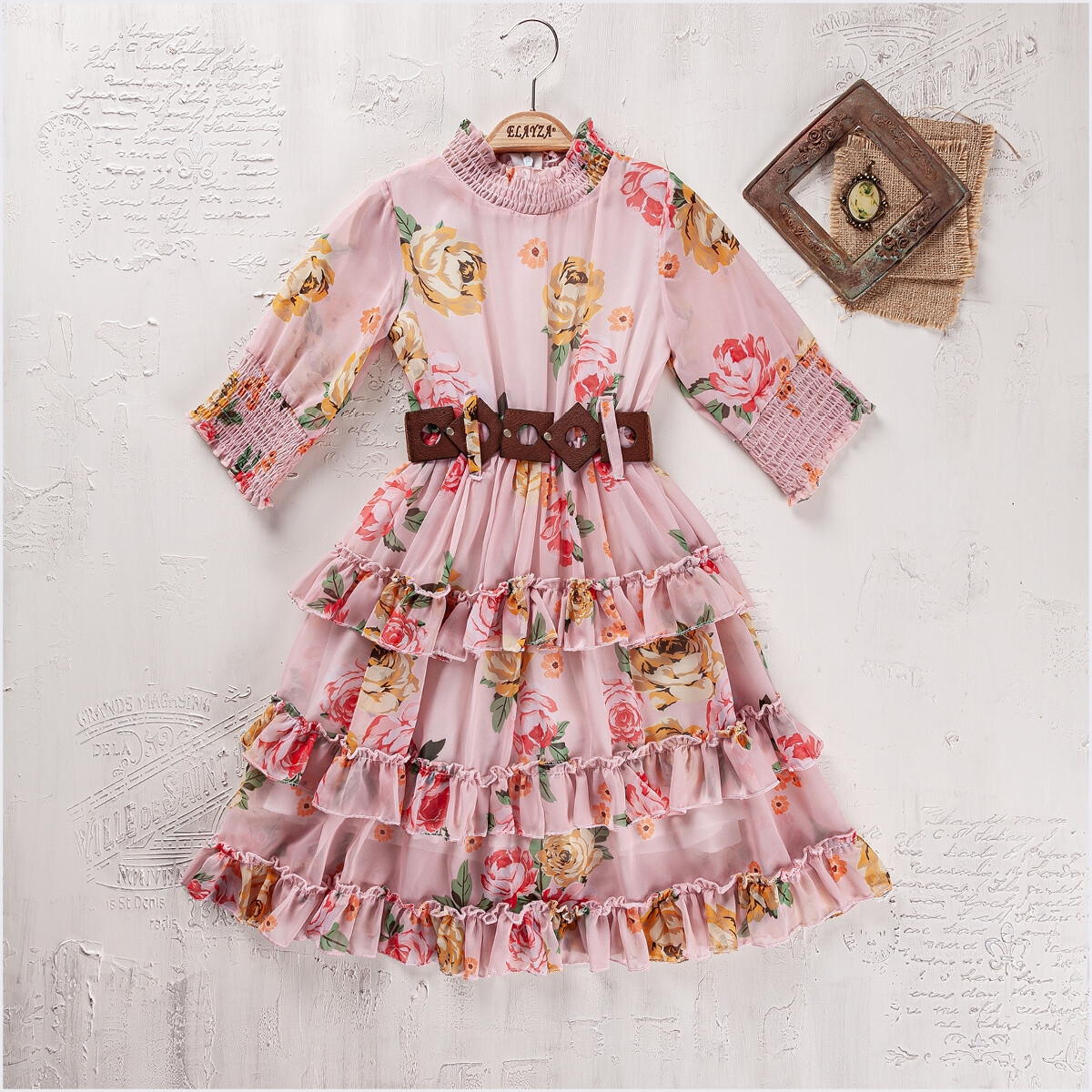 Girl's Dress - Toptan Kız Çocuk Elbise 5-8Y 2023-2311 - Brand: Elayza - Kids & Bby Clothes From TheBS Kids Turkey