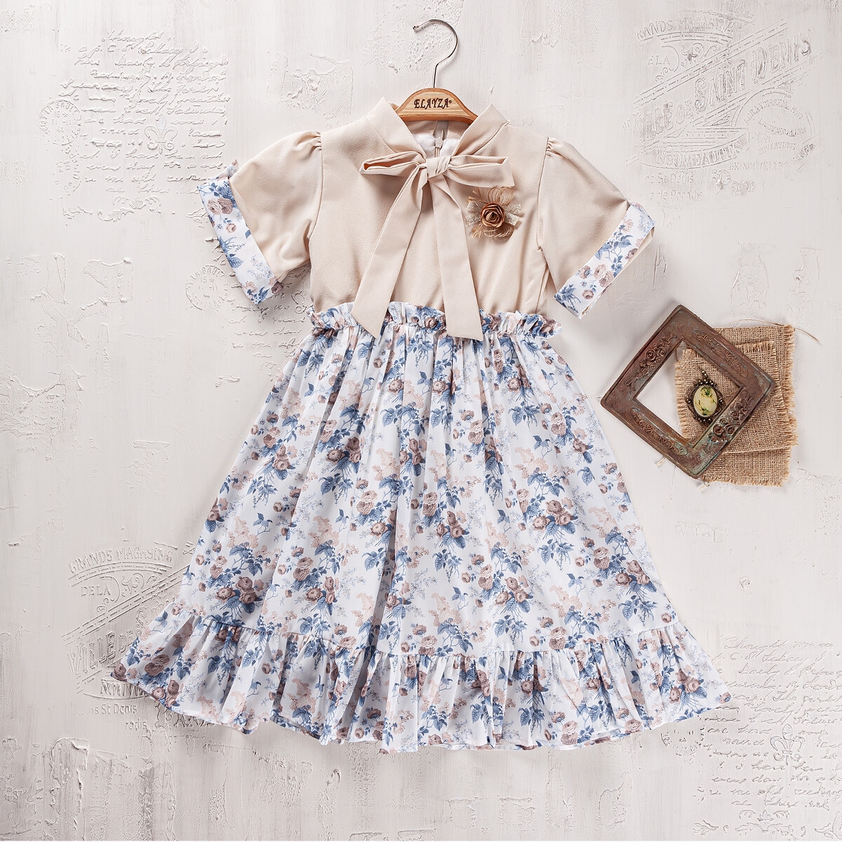 Girl's Dress - Toptan Kız Çocuk Elbise 5-8Y 2023-2335 - Brand: Elayza - Kids & Bby Clothes From TheBS Kids Turkey
