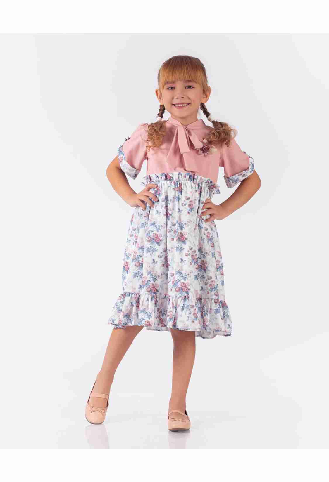 Girl's Dress - Toptan Kız Çocuk Elbise 5-8Y 2023-2335 - Brand: Elayza - Kids & Bby Clothes From TheBS Kids Turkey
