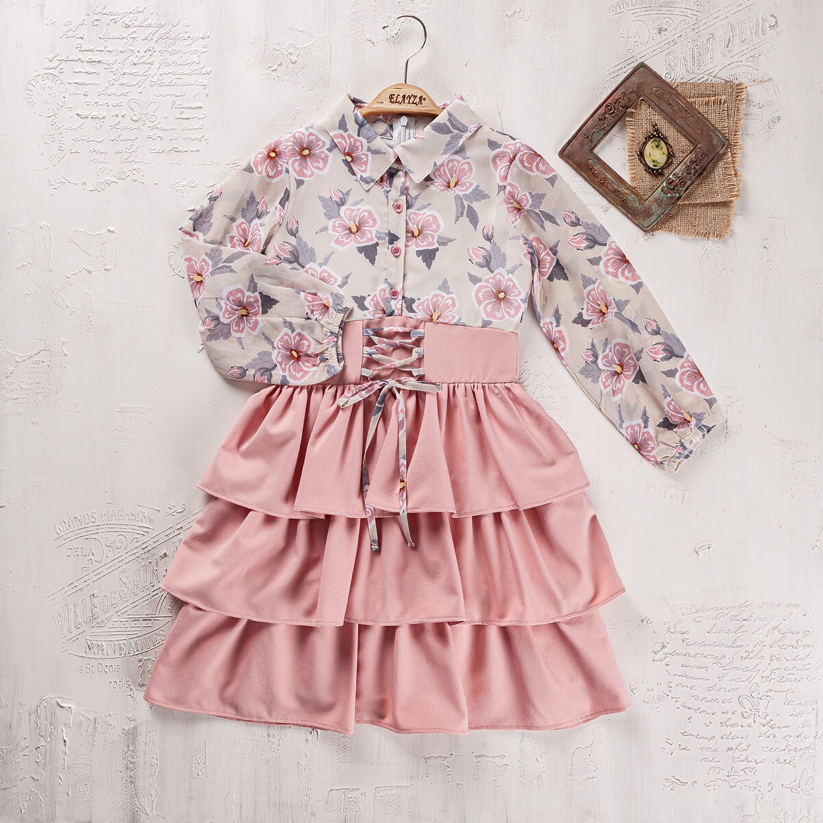 Girl's Dress - Toptan Kız Çocuk Elbise 5-8Y 2023-2354 - Brand: Elayza - Kids & Bby Clothes From TheBS Kids Turkey