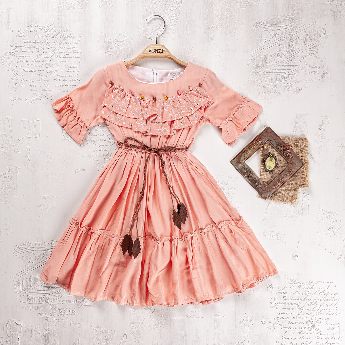 Girl's Dress - Toptan Kız Çocuk Elbise 9-12Y 2023-2237 - Brand: Elayza - Kids & Bby Clothes From TheBS Kids Turkey