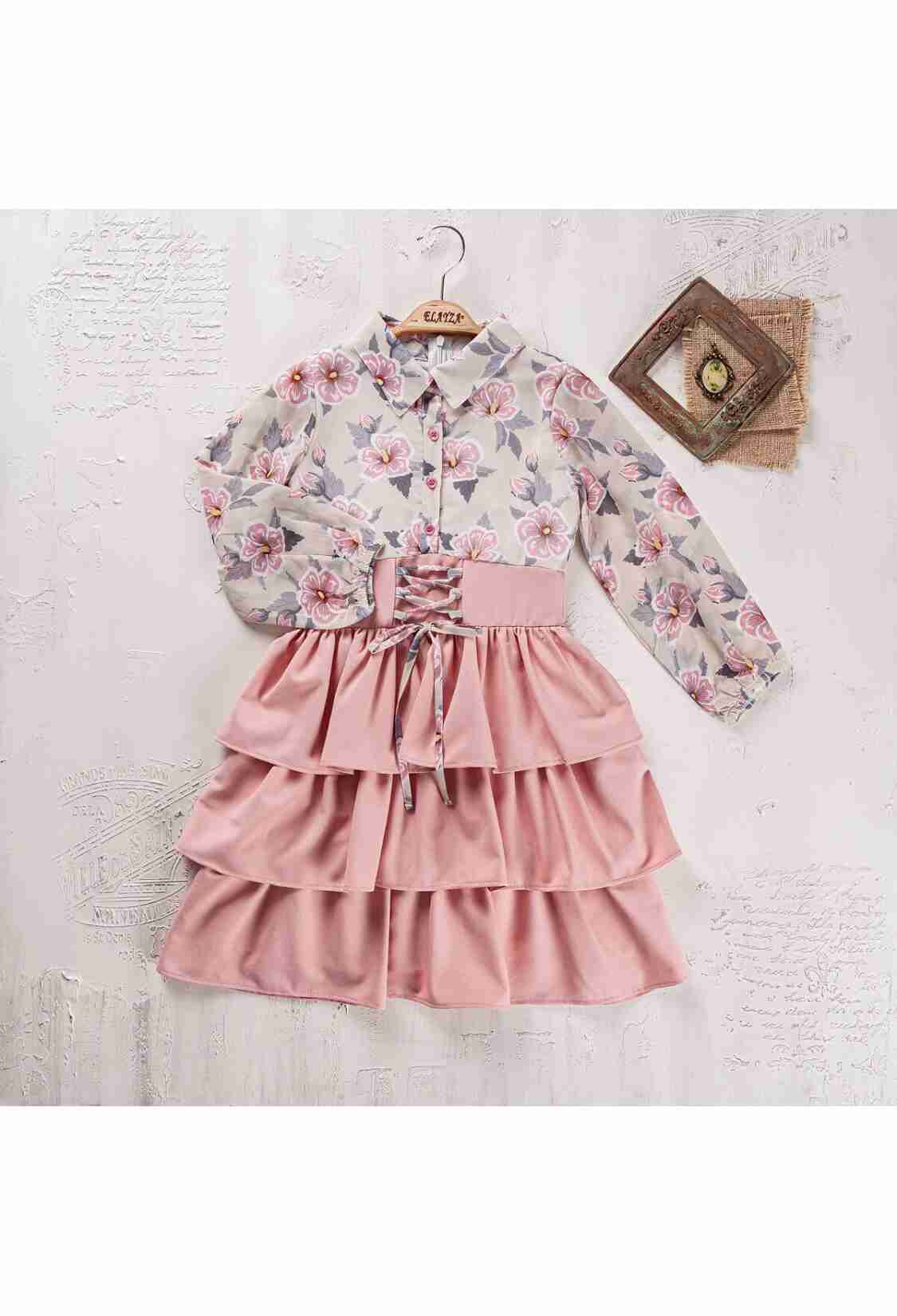 Girl's Dress - Toptan Kız Çocuk Elbise 9-12Y 2023-2355 - Brand: Elayza - Kids & Bby Clothes From TheBS Kids Turkey