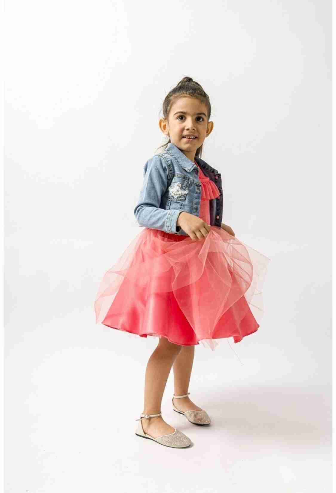 Girl's Dress - Toptan Kız Çocuk Elbise ve Ceket 6-9Y 1022-23405 - Brand: Wecan - Kids & Bby Clothes From TheBS Kids Turkey