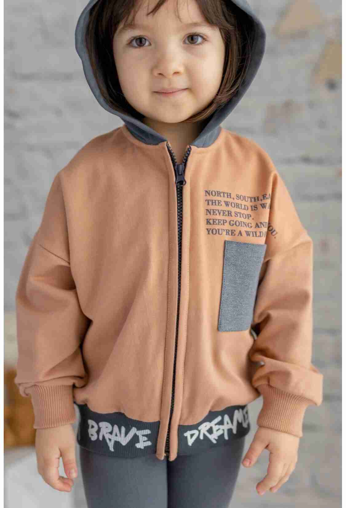 Girls' Outerwear - Toptan Kız Çocuk Kapüşonlu Fermuarlı Hırka 2-5Y 1070-232Z2GZM26 - Brand: Zeyland - Kids & Bby Clothes From TheBS Kids Turkey