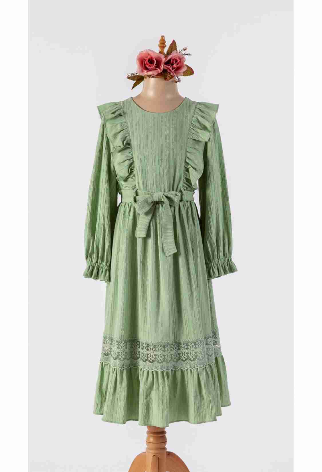 Girl's Dress - Toptan Kız Çocuk Kemerli Elbise 6-12Y 1042-2525 - Brand: Tivido - Kids & Bby Clothes From TheBS Kids Turkey