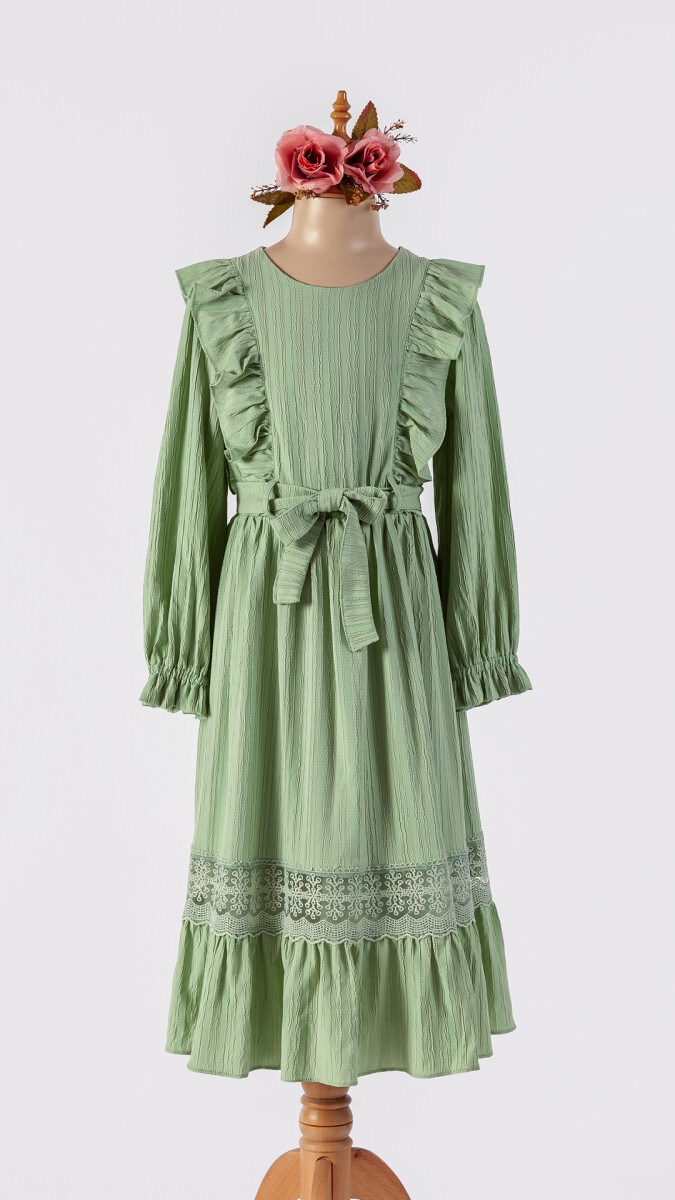 Girl's Dress - Toptan Kız Çocuk Kemerli Elbise 6-12Y 1042-2525 - Brand: Tivido - Kids & Bby Clothes From TheBS Kids Turkey