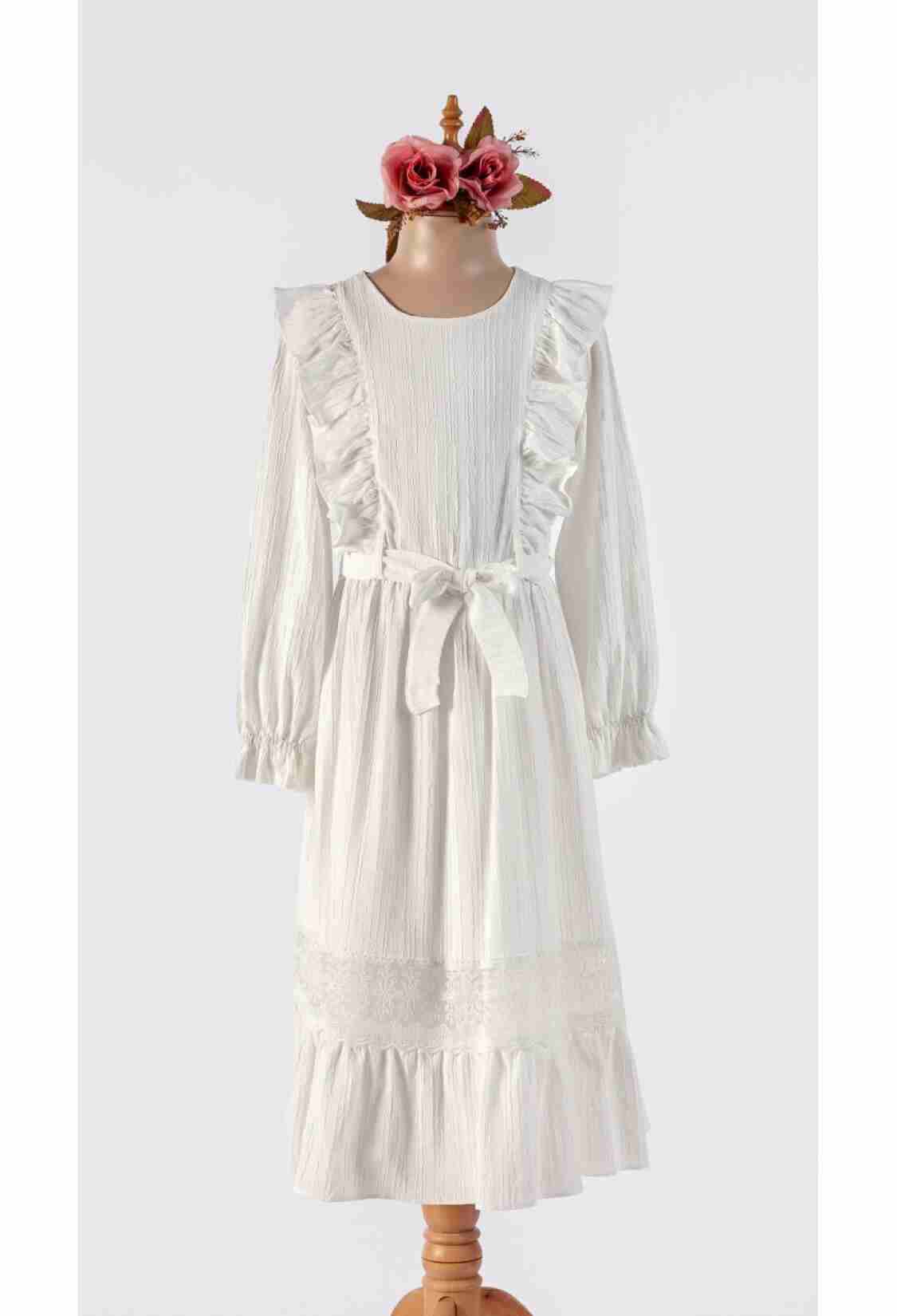 Girl's Dress - Toptan Kız Çocuk Kemerli Elbise 6-12Y 1042-2525 - Brand: Tivido - Kids & Bby Clothes From TheBS Kids Turkey