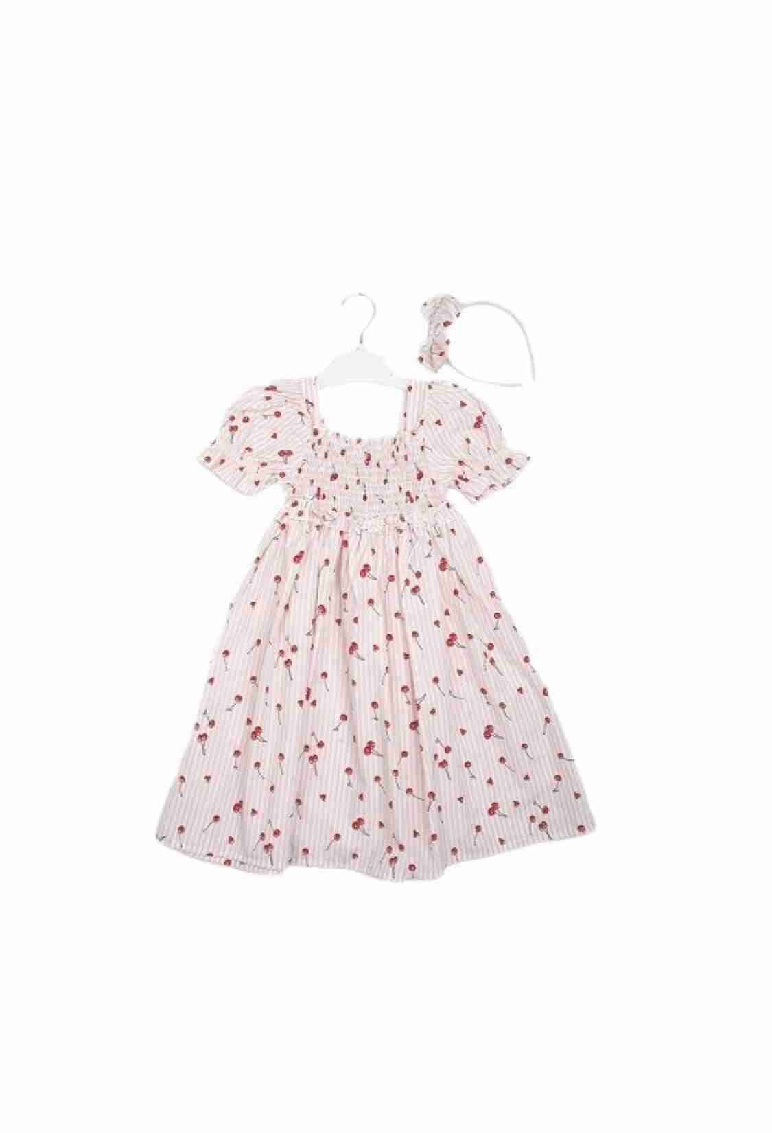 Girl's Dress - Toptan Kız Çocuk Kiraz Desenli Elbise 3-6Y 1016-23117 - Brand: Büşra Bebe - Kids & Bby Clothes From TheBS Kids Turkey