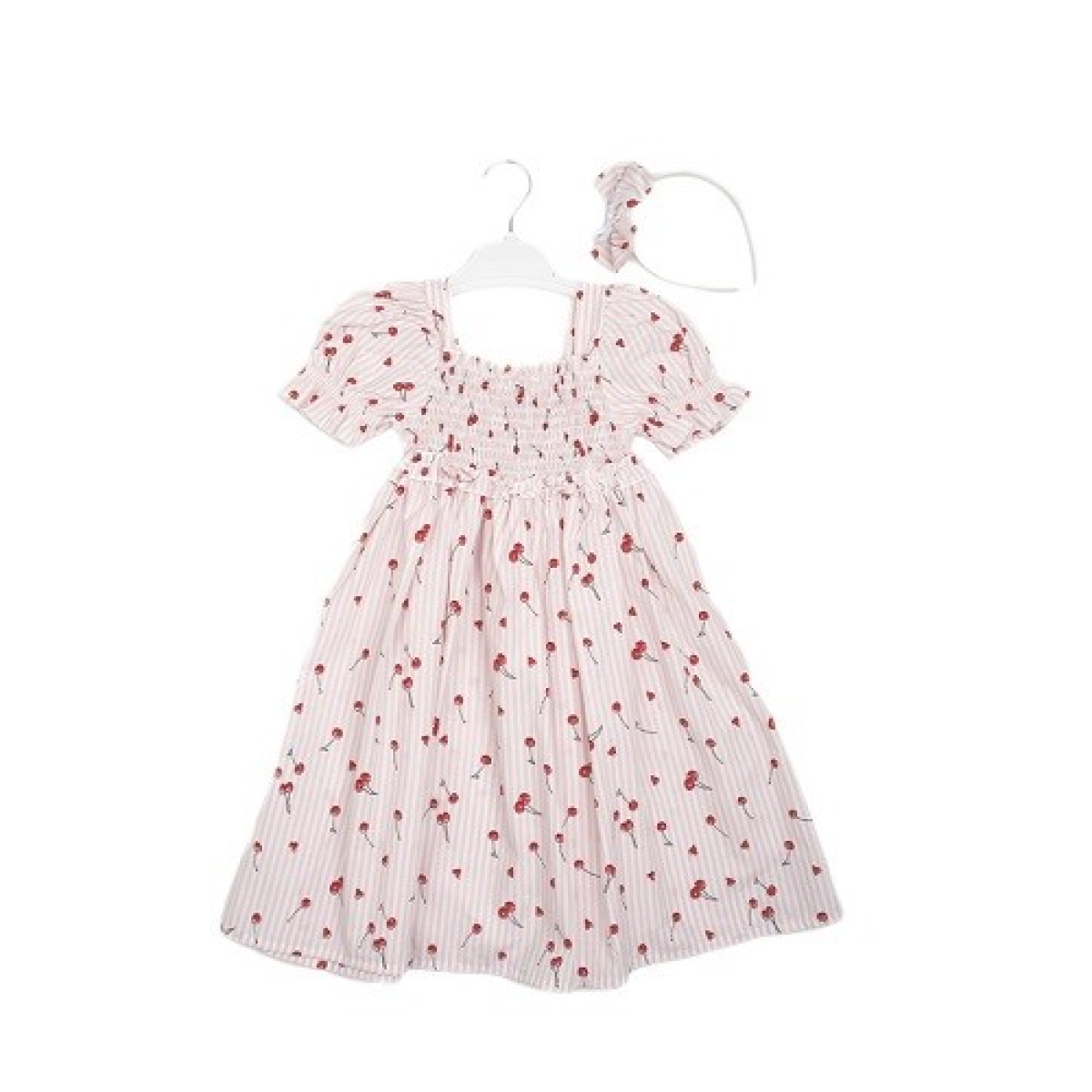 Girl's Dress - Toptan Kız Çocuk Kiraz Desenli Elbise 3-6Y 1016-23117 - Brand: Büşra Bebe - Kids & Bby Clothes From TheBS Kids Turkey