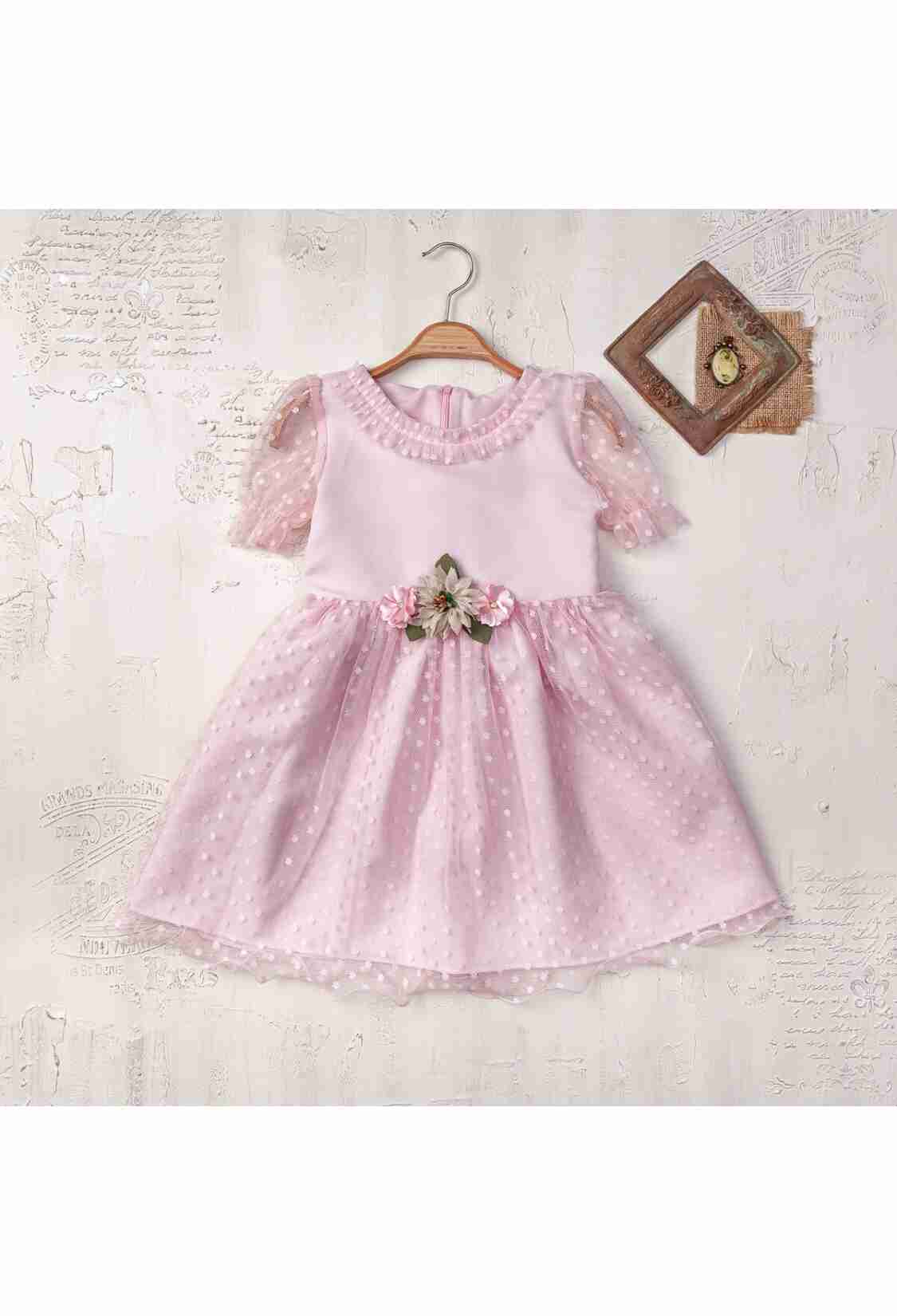 Girl's Dress - Toptan Kız Çocuk Kısa Kollu Elbisesi 2-5Y 2023-2405 - Brand: Elayza - Kids & Bby Clothes From TheBS Kids Turkey