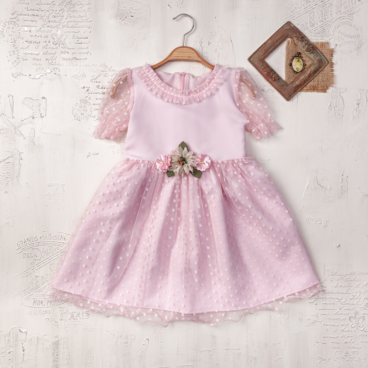 Girl's Dress - Toptan Kız Çocuk Kısa Kollu Elbisesi 2-5Y 2023-2405 - Brand: Elayza - Kids & Bby Clothes From TheBS Kids Turkey