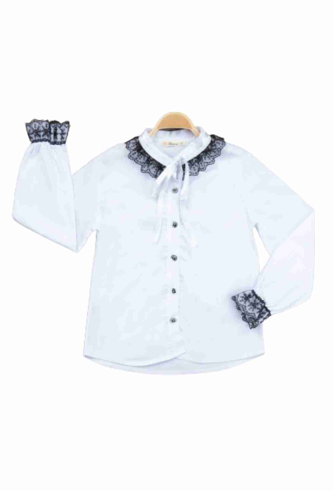 Girl's Shirt - Toptan Kız Çocuk Siyah Dantelli Gömlek 7-10Y 1016-22206 - Brand: Büşra Bebe - Kids & Bby Clothes From TheBS Kids Turkey