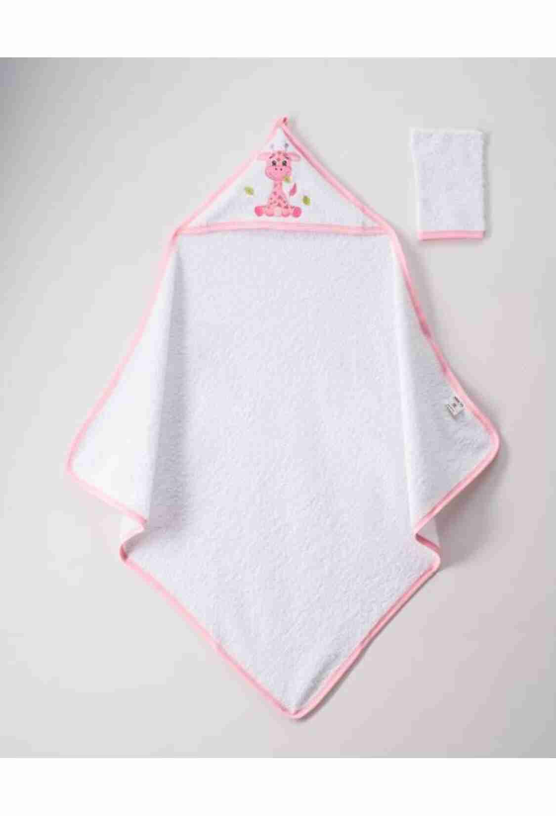 Towel and Bathrobe - Toptan Unisex 2'li Keseli Bebek Banyo Takımı 80x80cm 1072-351BEYAZ - Brand: Ramel Kids - Kids & Bby Clothes From TheBS Kids Turkey