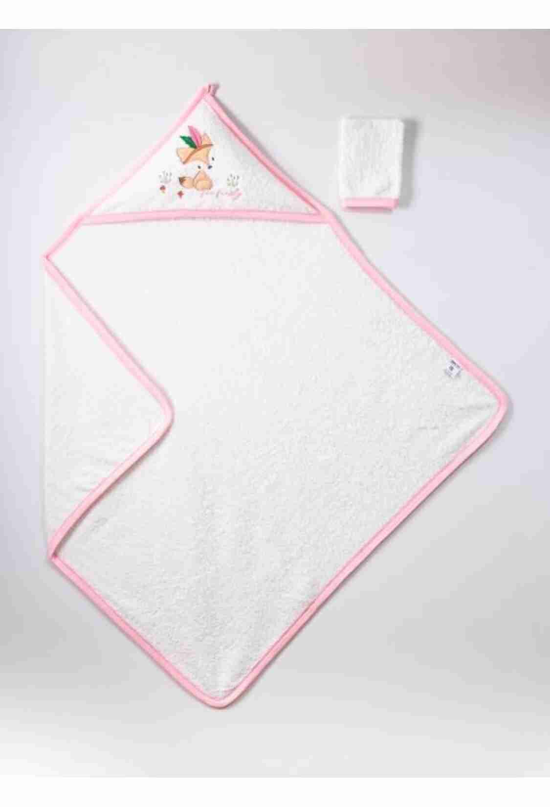 Towel and Bathrobe - Toptan Unisex Bebek 2'li Bornoz Seti 100x100 1072-367 - Brand: Ramel Kids - Kids & Bby Clothes From TheBS Kids Turkey