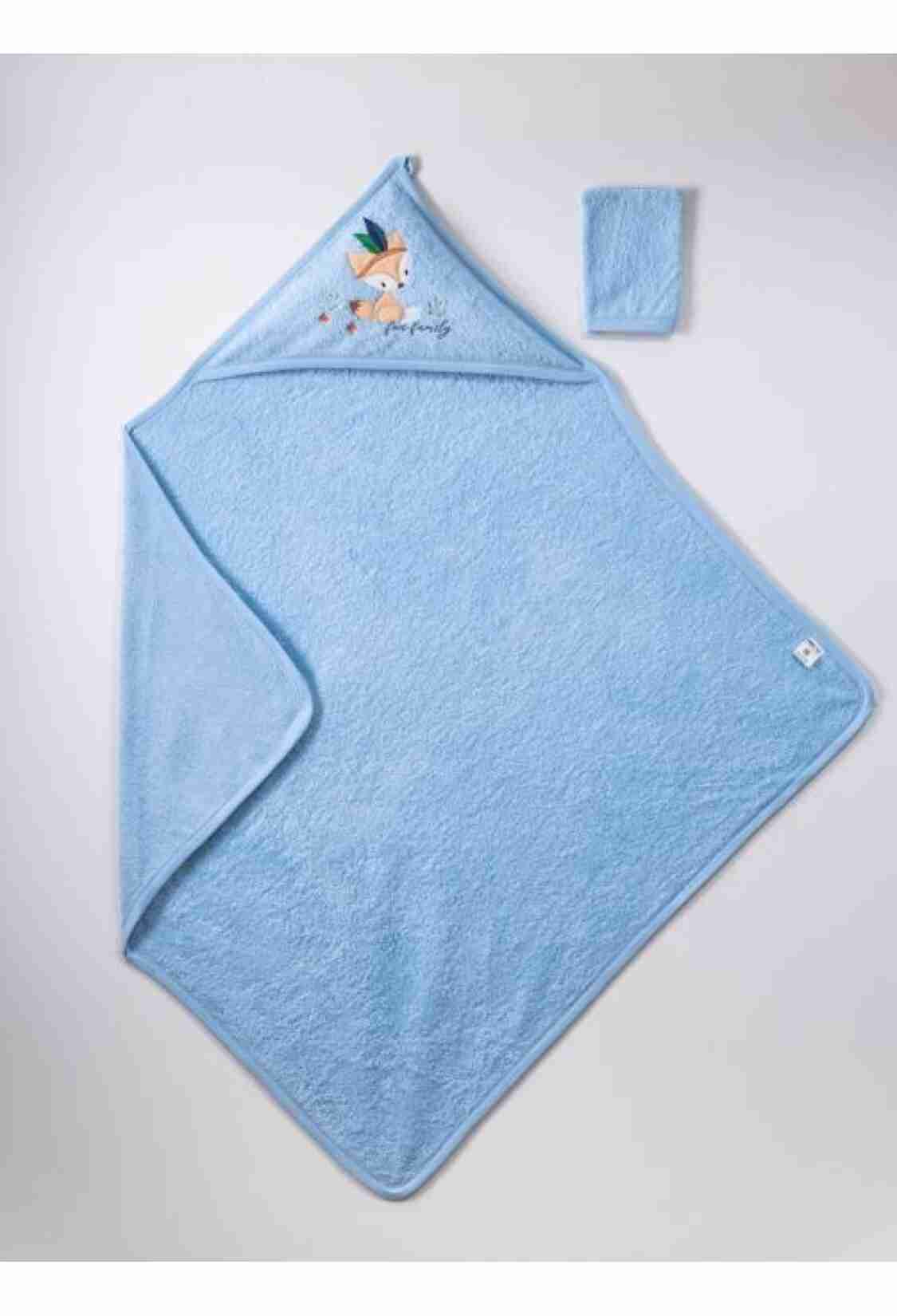 Towel and Bathrobe - Toptan Unisex Bebek 2'li Bornoz Seti 100x100 1072-367 - Brand: Ramel Kids - Kids & Bby Clothes From TheBS Kids Turkey
